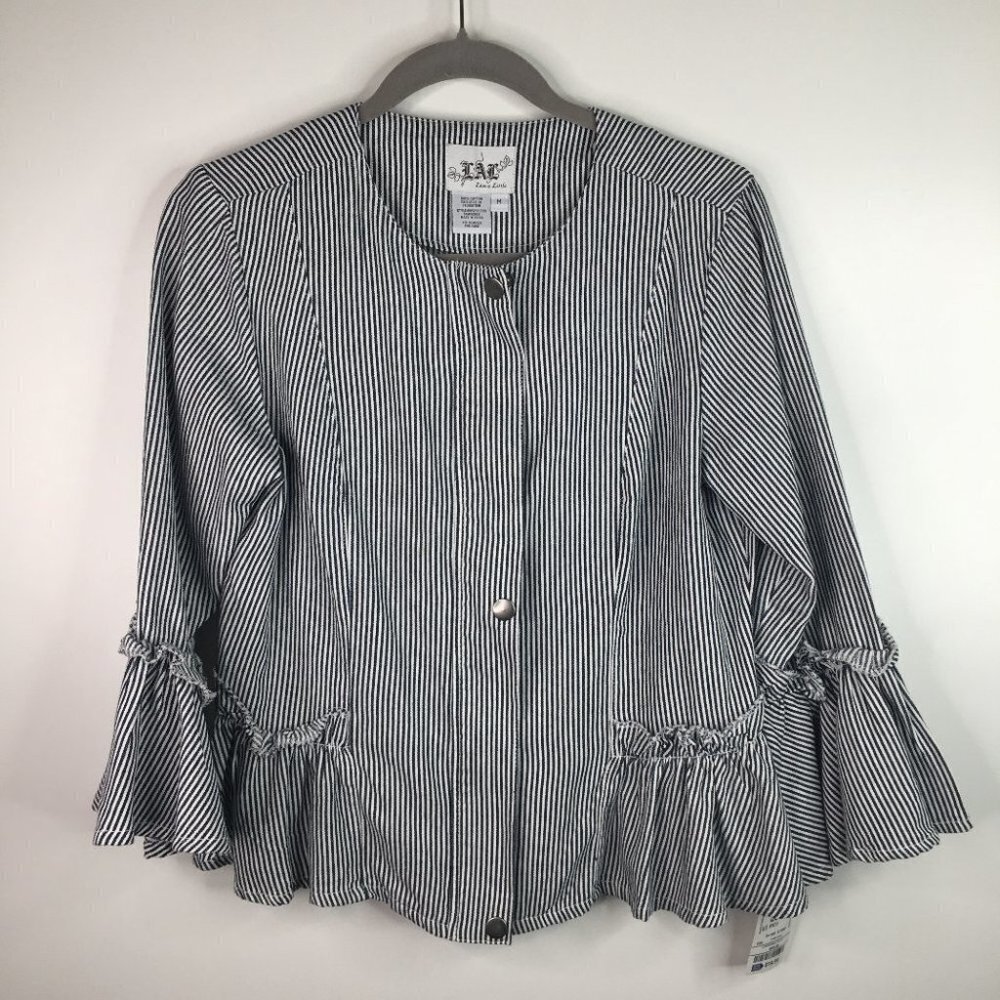 Live a Little Pinstripe Jacket Medium New